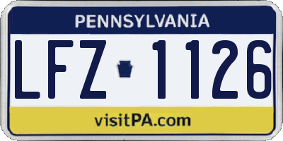PA license plate LFZ1126