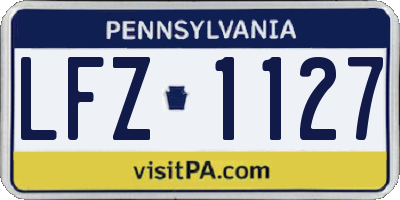 PA license plate LFZ1127