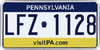 PA license plate LFZ1128
