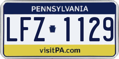 PA license plate LFZ1129