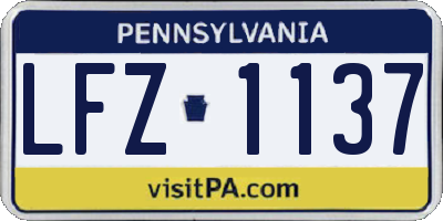 PA license plate LFZ1137