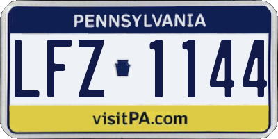 PA license plate LFZ1144