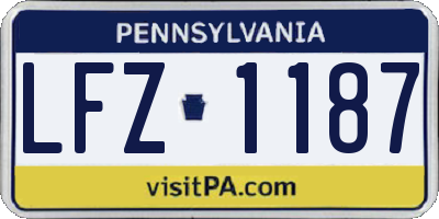 PA license plate LFZ1187