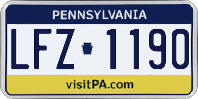 PA license plate LFZ1190