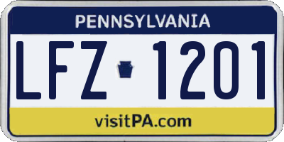 PA license plate LFZ1201