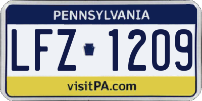 PA license plate LFZ1209