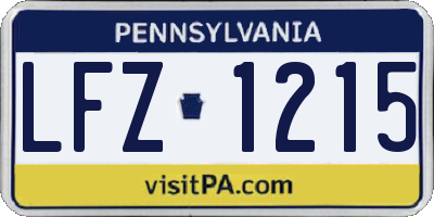PA license plate LFZ1215