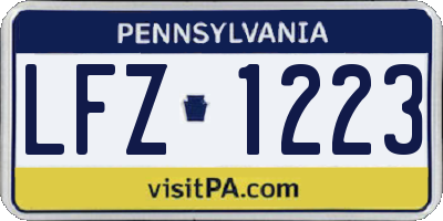 PA license plate LFZ1223