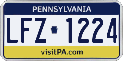 PA license plate LFZ1224