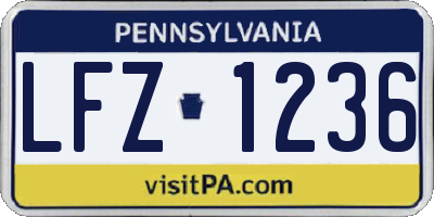PA license plate LFZ1236