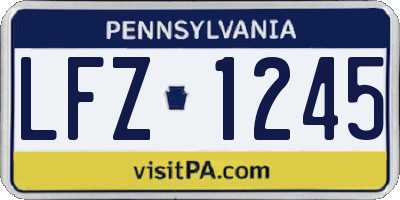 PA license plate LFZ1245