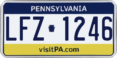 PA license plate LFZ1246