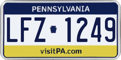 PA license plate LFZ1249