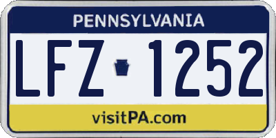 PA license plate LFZ1252