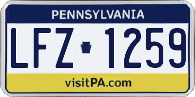 PA license plate LFZ1259