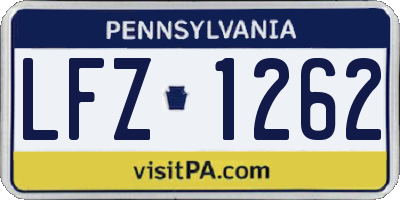 PA license plate LFZ1262