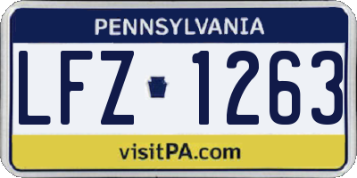 PA license plate LFZ1263