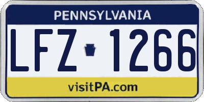 PA license plate LFZ1266