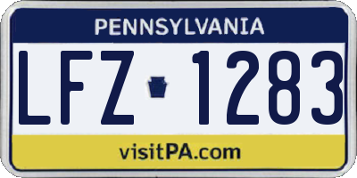 PA license plate LFZ1283