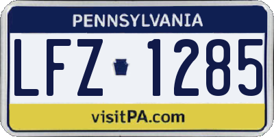 PA license plate LFZ1285