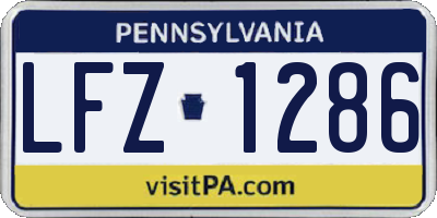 PA license plate LFZ1286