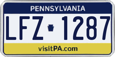 PA license plate LFZ1287