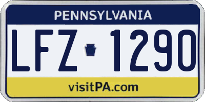 PA license plate LFZ1290