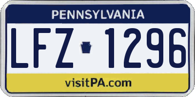 PA license plate LFZ1296