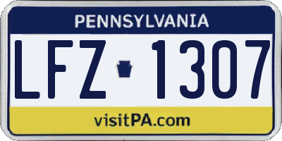 PA license plate LFZ1307