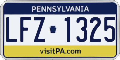 PA license plate LFZ1325