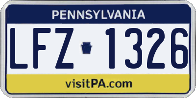 PA license plate LFZ1326