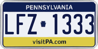 PA license plate LFZ1333