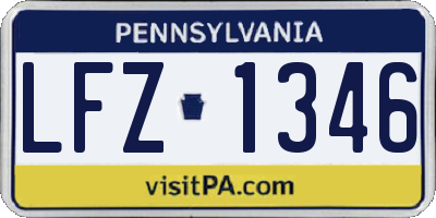PA license plate LFZ1346