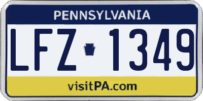 PA license plate LFZ1349