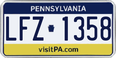 PA license plate LFZ1358