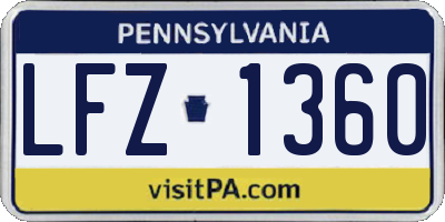 PA license plate LFZ1360