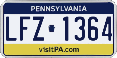 PA license plate LFZ1364