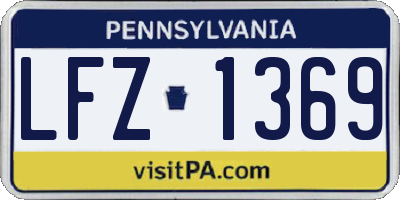 PA license plate LFZ1369