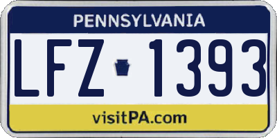PA license plate LFZ1393