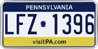 PA license plate LFZ1396