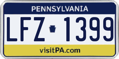 PA license plate LFZ1399