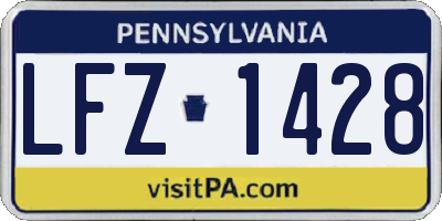 PA license plate LFZ1428