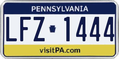PA license plate LFZ1444