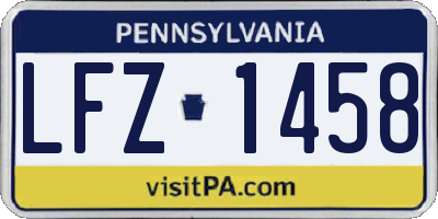 PA license plate LFZ1458