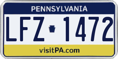 PA license plate LFZ1472