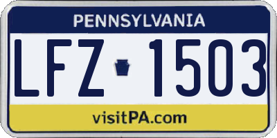 PA license plate LFZ1503
