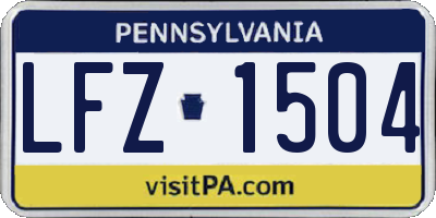 PA license plate LFZ1504