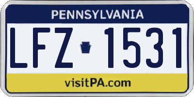 PA license plate LFZ1531