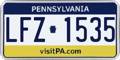 PA license plate LFZ1535