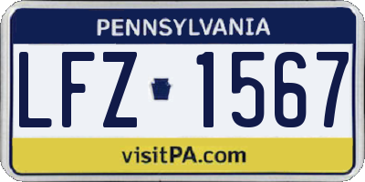PA license plate LFZ1567